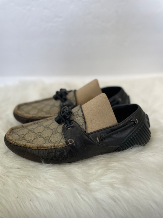 Gucci Monogram Authentic Canvas Loafers, Size 8.5 main image 5